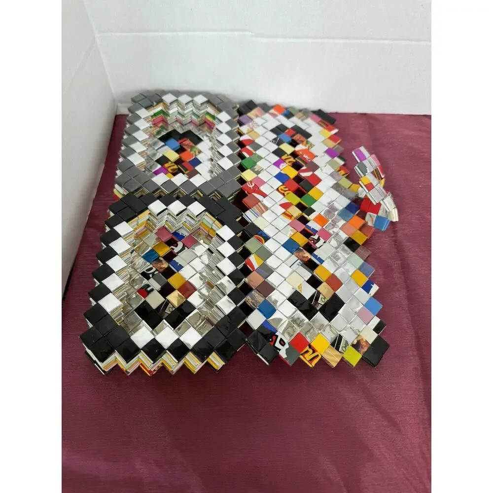 Woven Candy Snack Wrapper Picture Album Recycled Handmade Colorful Art 12 Photos